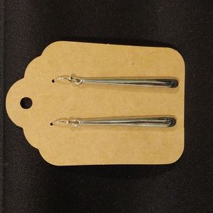 Silver Tone Metal Dangle Earrings